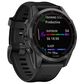 Garmin Fenix 7S Solar Edition GPS Smartwatch 42mm Slate Gray Case with Black Band, , large