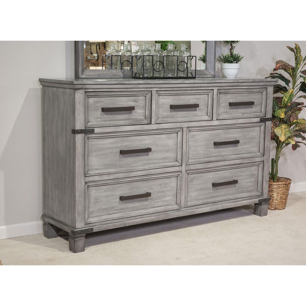 Signature Design by Ashley Russelyn 4 Piece Queen Bedroom Set in Gray, , large