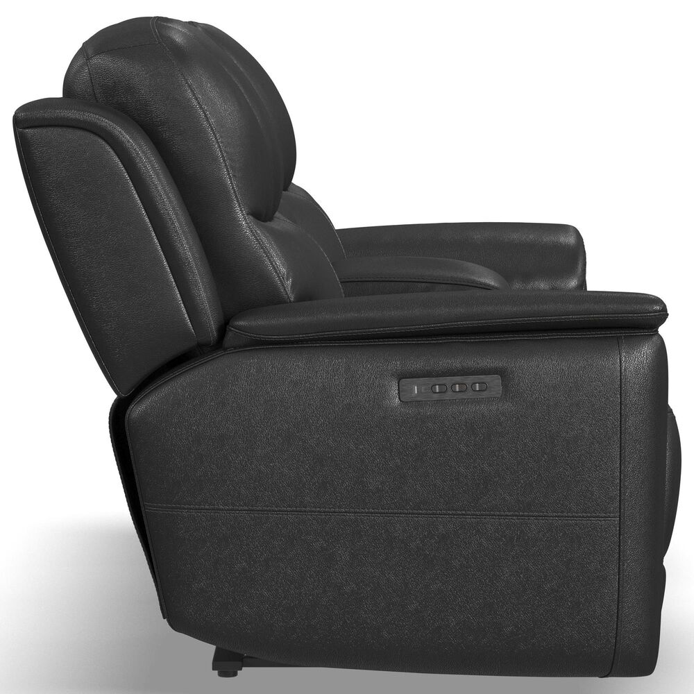 Flexsteel Crew Power Reclining Loveseat with Console, Power Headrests and Lumbar in Raven, , large