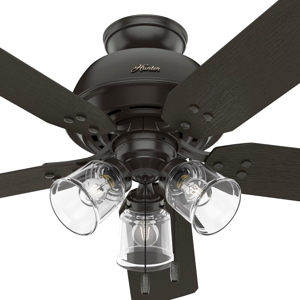 Hunter River Ridge 52&quot; Outdoor Ceiling Fan with LED Lights in Noble Bronze, , large