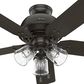 Hunter River Ridge 52" Outdoor Ceiling Fan with LED Lights in Noble Bronze, , large