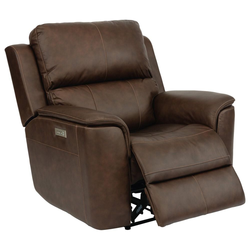 Flexsteel Henry Power Recliner with Power Headrest and Lumbar in Hickory, , large