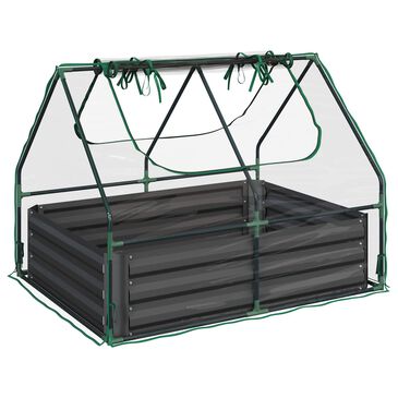 Timberlake Raised Garden Bed with Green House in Green, , large