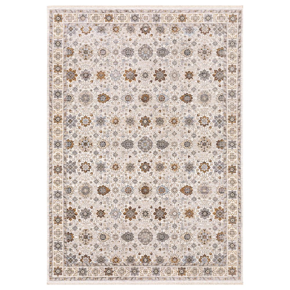 Oriental Weavers Maharaja Qatar 71W 7"10" x 10"10" Ivory and Gold Area Rug, , large