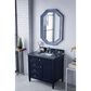 James Martin Brittany 36" Single Bathroom Vanity in Victory Blue with 3 cm Charcoal Soapstone Quartz Top and Rectangle Sink, , large