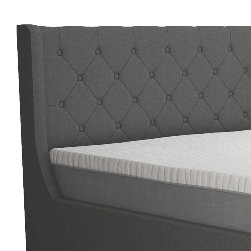 CosmoLiving by Cosmopolitan Mercer Queen Upholstered Bed in Light Grey