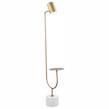 Pacific Landing Jodie Floor Lamp in Antique Brass and Grey, , large