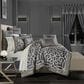 J. Queen New York Deco 4-Piece King Comforter Set in Charcoal, , large