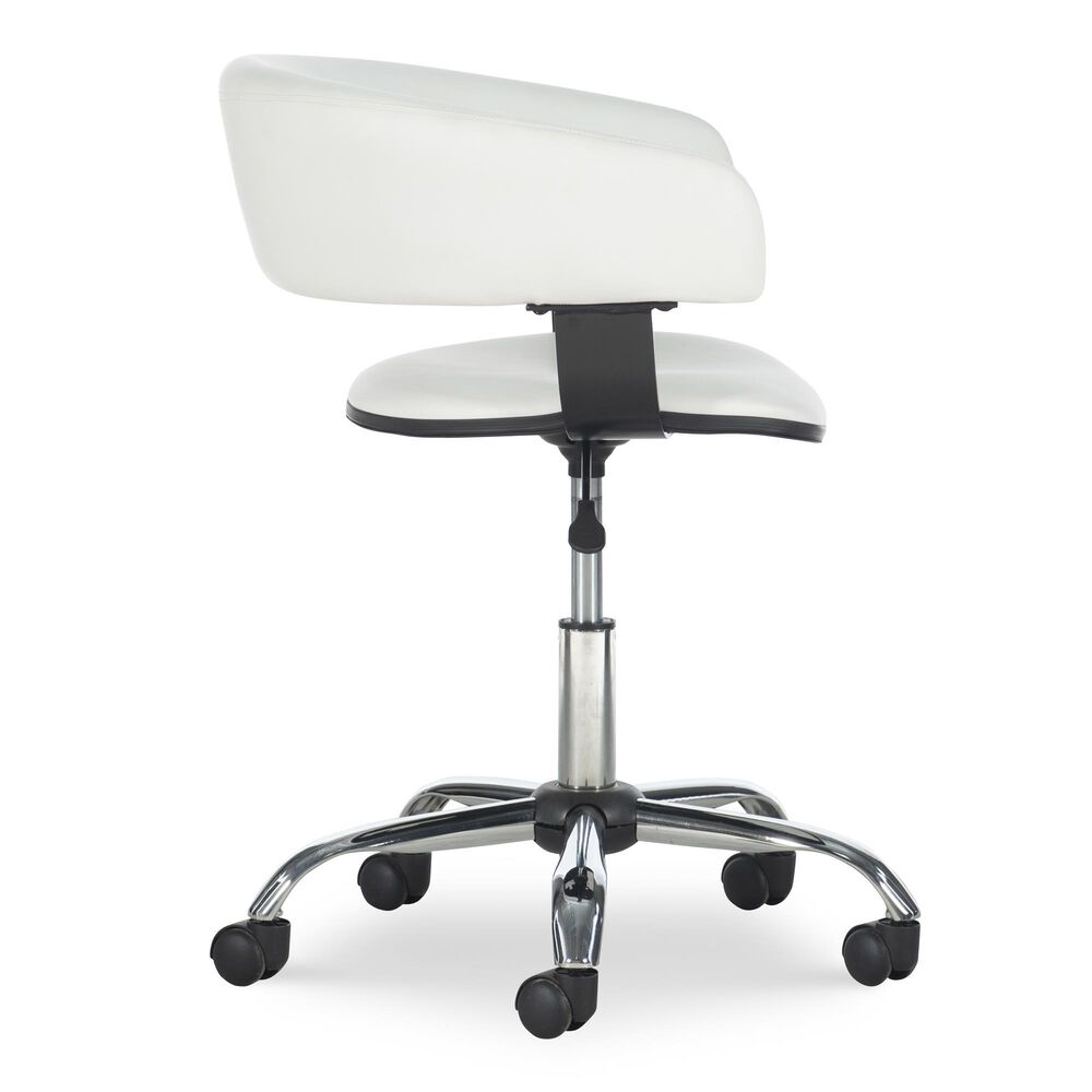 Linden Boulevard Barrel Office Chair in White, , large