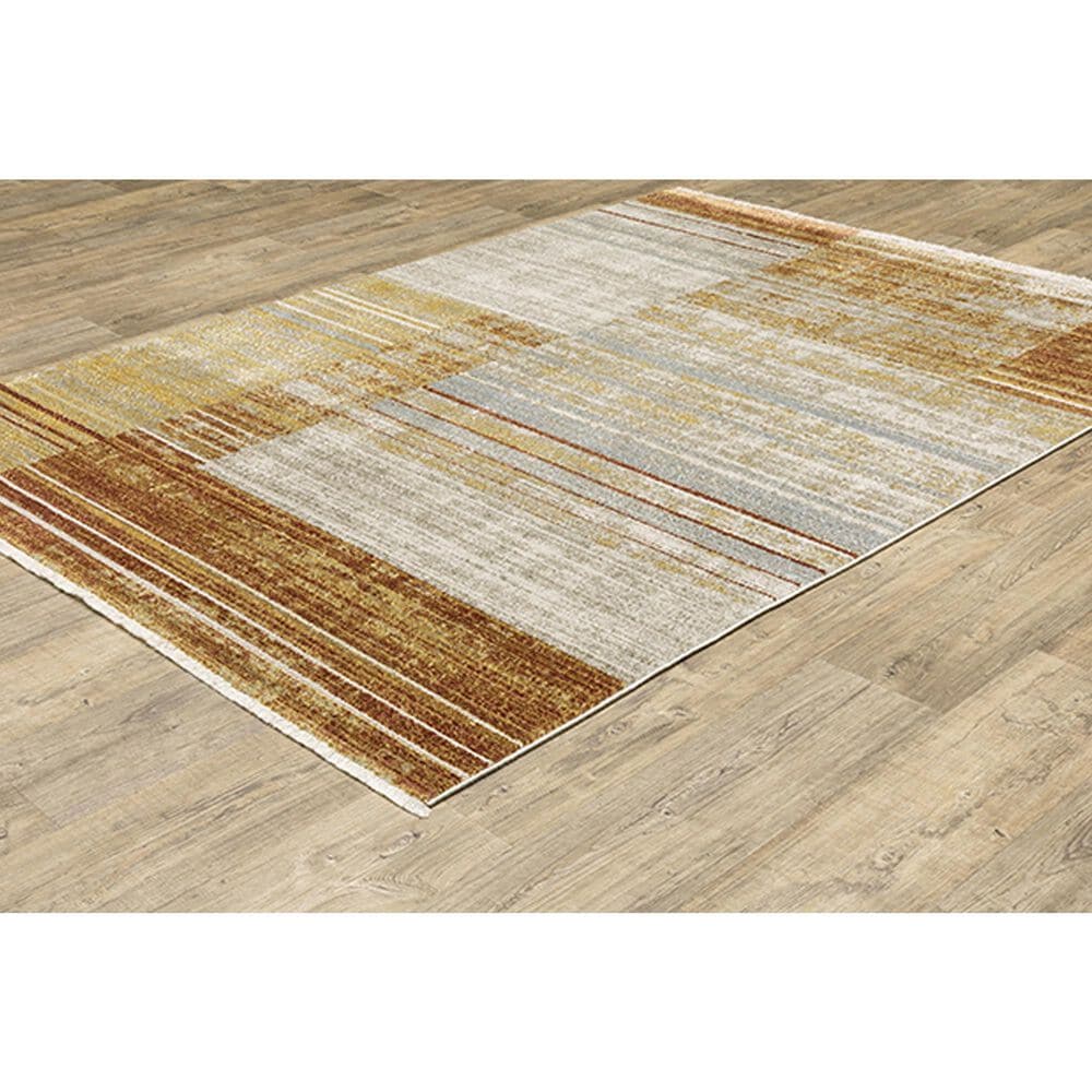 Oriental Weavers Bauer Geometric Lines 5&#39;3&quot; x 7&#39;6&quot; Rust Area Rug, , large