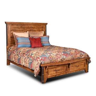 Sunset Bay Urban Rustic Queen Storage Bed in Rustic Brown, , large