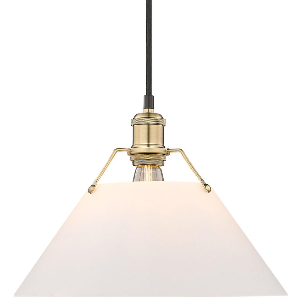 Golden Lighting Orwell 1-Light Large Pendant with Opal Glass Shade in Brushed Champagne Bronze and Black, , large