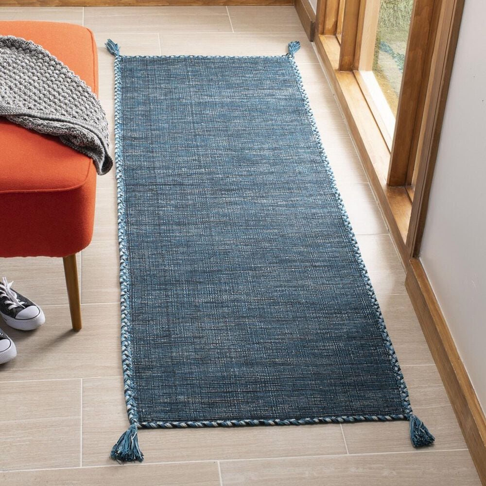 Safavieh Montauk 2&#39;3&quot; x 9&#39; Blue and Black Runner, , large