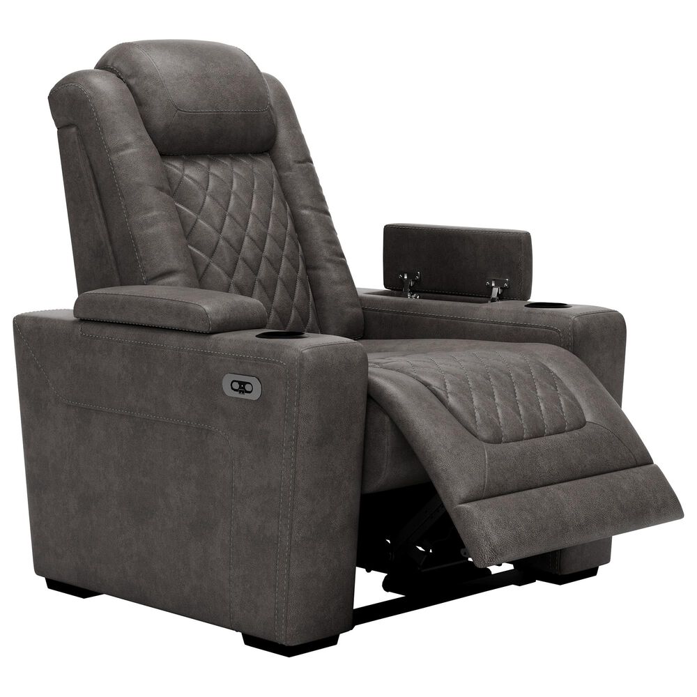 Signature Design by Ashley HyllMont Power Recliner with Power Headrest in Gray, , large