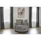 Albany Furniture Fur Swivel Pod Chair in Yakety Yak Dove, , large