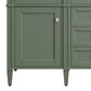 James Martin Brittany 60" Double Bathroom Vanity in Smokey Celadon with 3 cm Charcoal Soapstone Quartz Top and Rectangular Sinks, , large