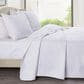 Jiangsu Royal Home Coastal Palm 3-Piece Queen Quilt Set in White, , large