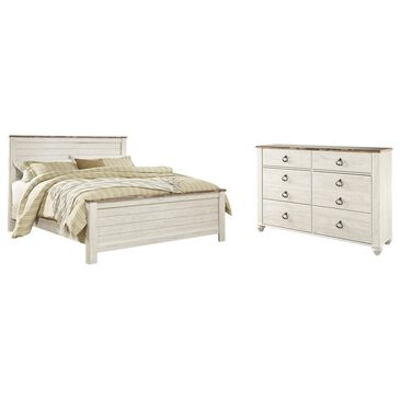 Signature Design by Ashley Willowton 2-Piece Queen Bedroom Set in Whitewash, , large