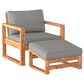 Walker Edison Hudson Patio Chair and Ottoman in Brown, , large