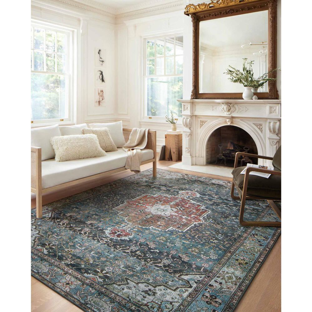 Loloi II Margot 7&#39;6&quot; x 9&#39;6&quot; Ocean and Brick Area Rug, , large