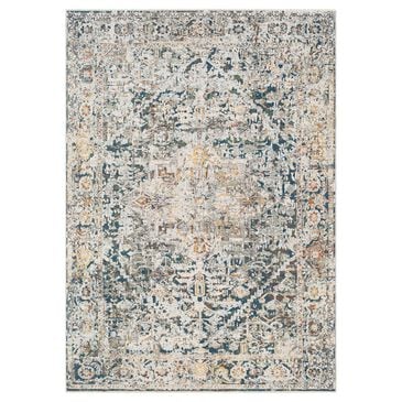 Surya Presidential PDT-2300 7"9" x 10"3" Blue, Gray and Orange Area Rug, , large