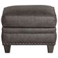 Smith Brothers Leather Ottoman Gray, , large