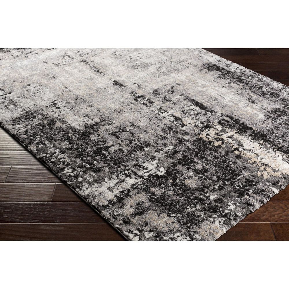 Surya Tuscany TUS-2312 6&#39;7&quot; x 9&#39;6&quot; Gray, Charcoal, Black and Ivory Area Rug, , large