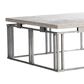 Bernhardt Riverton 40" Cocktail Table in Honed Bianco Travertine and Silver, , large