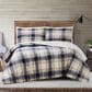 Pem America Truly Soft Cuddle Warmth 3-Piece King Comforter Set in Blue and Cream Plaid, , large