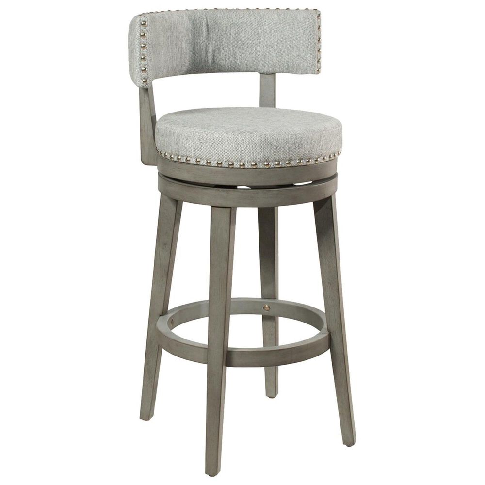 Richlands Furniture Lawton Swivel Bar Stool In Antique Gray Nebraska Furniture Mart