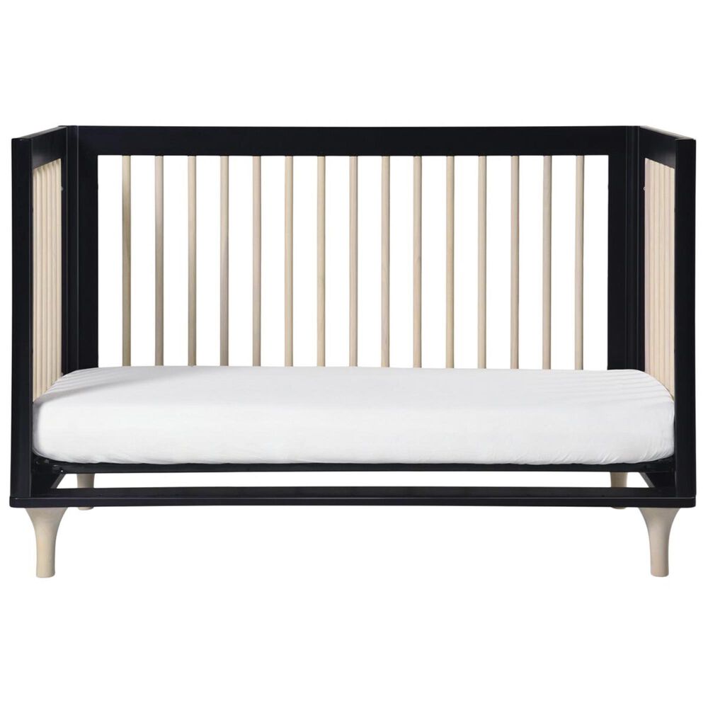 Babyletto Lolly 3-in-1 Convertible Crib with Kit in Black and Washed Natural, , large