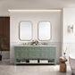 James Martin Breckenridge 72" Double Bathroom Vanity in Smokey Celadon with 3 cm Arctic Fall Solid Surface Top and Rectangular Sinks, , large