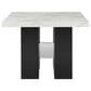 Glofu Faux Marble Counter Table and 4 Stools with Gray Upholstery, , large