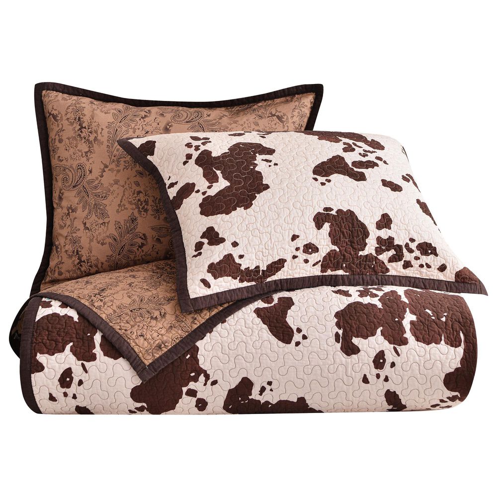 HiEnd Accents Elsa 3-Piece King Quilt Set in Brown, , large