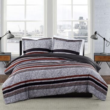 Pem America London Fog Warren 3-Piece King Duvet Set in Grey and Black, , large