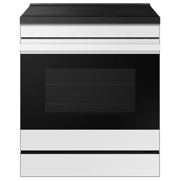 Samsung Bespoke 6.3 Cu. Ft. Smart Slide-In Electric Induction Range with Ambient Edge Lighting and Air Sous Vide in White Glass, , large