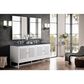 James Martin Athens 72" Double Bathroom Vanity in Glossy White with 3 cm Charcoal Soapstone Quartz Top and Rectangular Sinks, , large