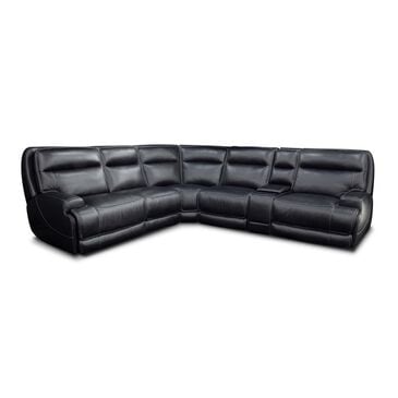 MotoMotion 6-Piece Leather Power Reclining Sectional with Power Headrest in Maverick Blackberry, , large