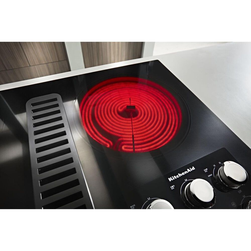 KitchenAid 36&quot; Electric Downdraft Cooktop in Black, , large