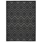 Nourison Versatile 9" x 12" Charcoal and Black Indoor/Outdoor Area Rug, , large