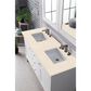 James Martin Palisades 60" Double Bathroom Vanity in Bright White with 3 cm Eternal Marfil Quartz Top and Rectangular Sinks, , large