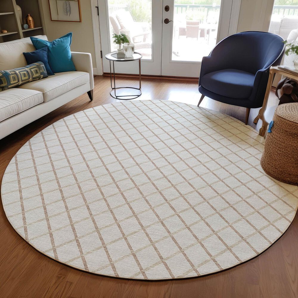 Dalyn Rug Company York 10&#39; Round Ivory Indoor/Outdoor Area Rug, , large