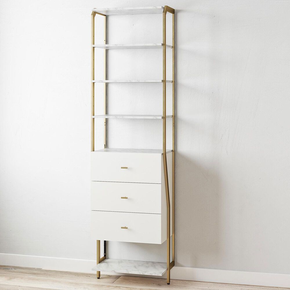 DHP Gwyneth Closet with Vanity in White and Gold