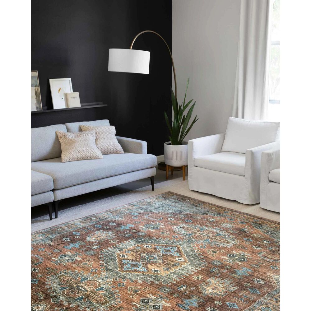 Loloi Skye SKY-07 7&#39;6&quot; x 9&#39;6&quot; Terracotta and Sky Area Rug, , large