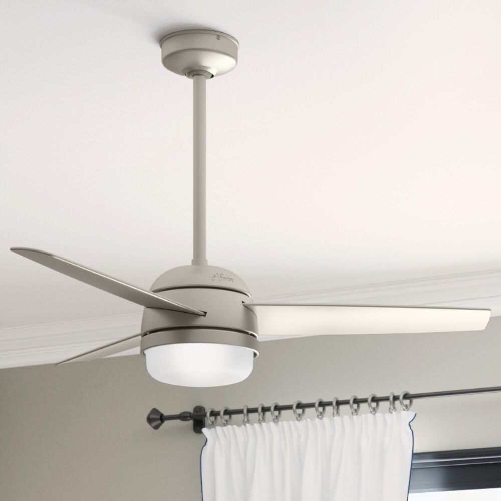 Hunter Midtown 48&quot; Ceiling Fan with LED Lights in Matte Nickel, , large