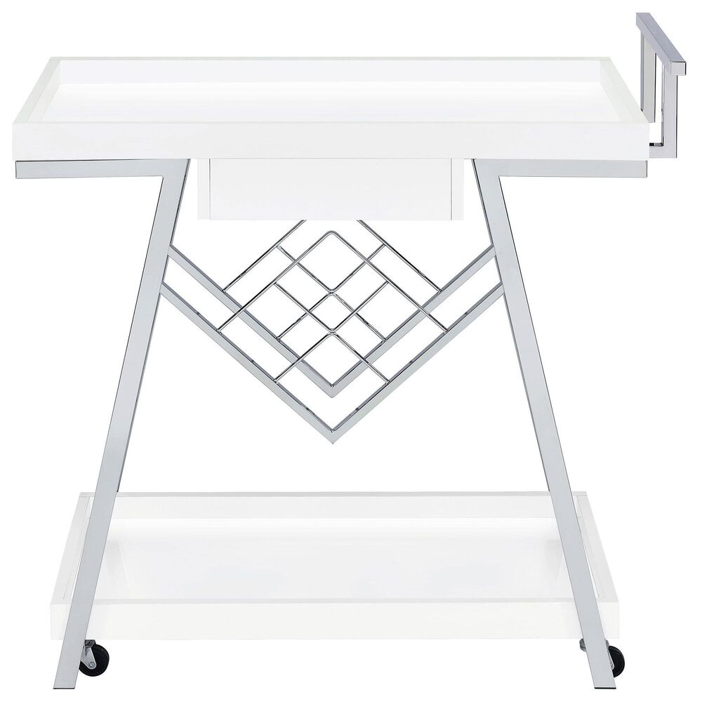 Pacific Landing Kinney Storage Bar Cart in White, , large