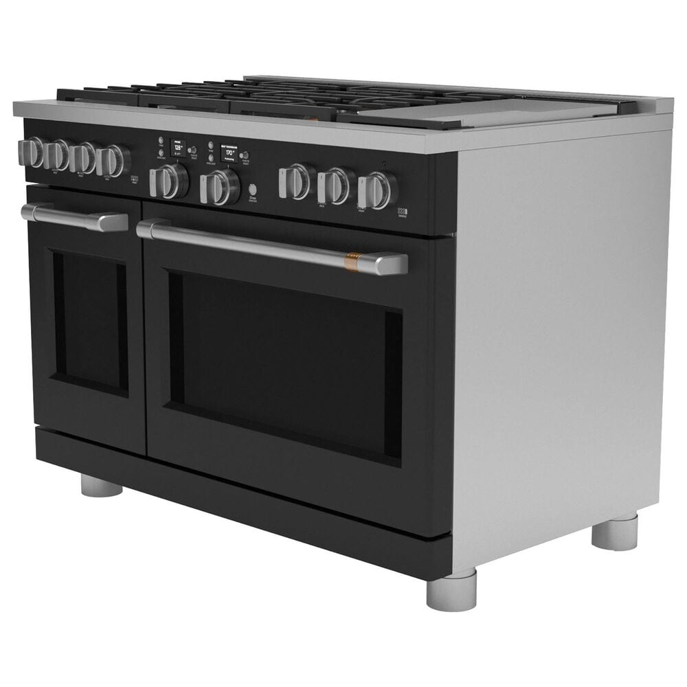 Cafe 8.25 Cu. Ft. Freestanding Dual Fuel Range with Double Oven in Matte Black and Brushed Stainless, , large