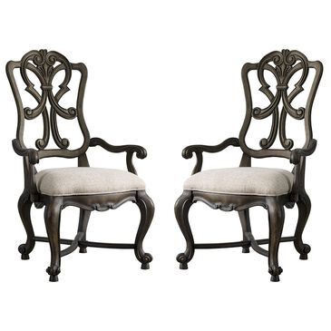 Hooker Furniture Rhapsody Wood Back Arm Chair in Rustic Walnut (Set of 2), , large