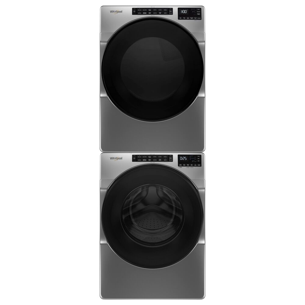Whirlpool 4.5 Cu. Ft. Front Load Washer and 7.4 Cu. Ft. Gas Wrinkle Shield Dryer Laundry Pair in Chrome Shadow, , large