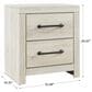 Signature Design by Ashley Cambeck 2 Drawer Nightstand in Whitewash with USB Ports, , large